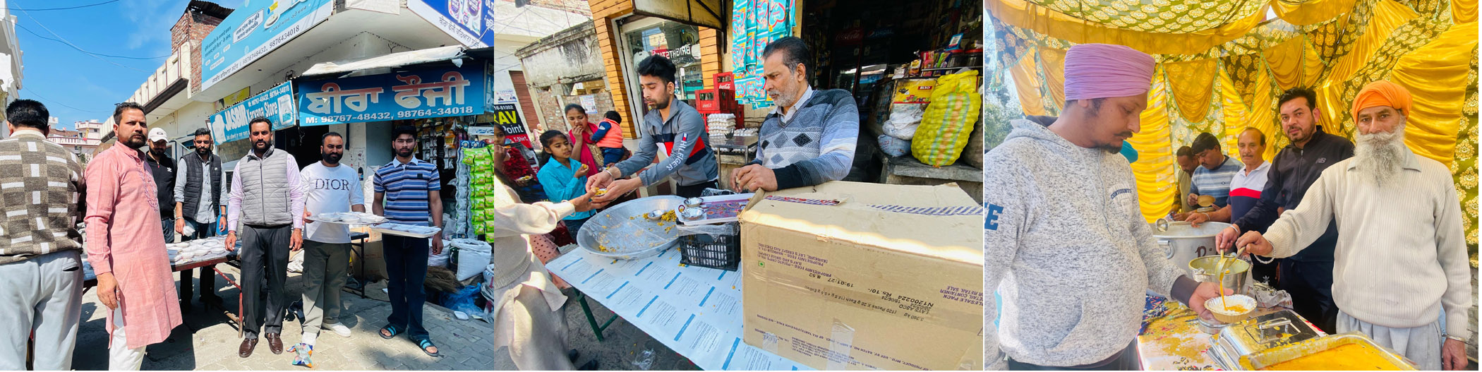 "रेलवे रोड क़ादिस के दुकानदारों द्वारा स्नेहपूर्वक 'ओम नमो भगवते रुद्राय' का जाप करते हुए अटूट लंगर लगाया गया।"